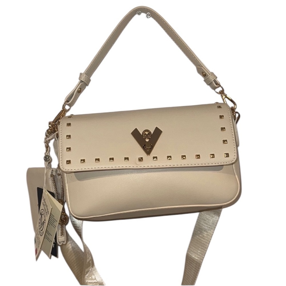 Valentino Orlandi Cream Studded Crossbody Bag